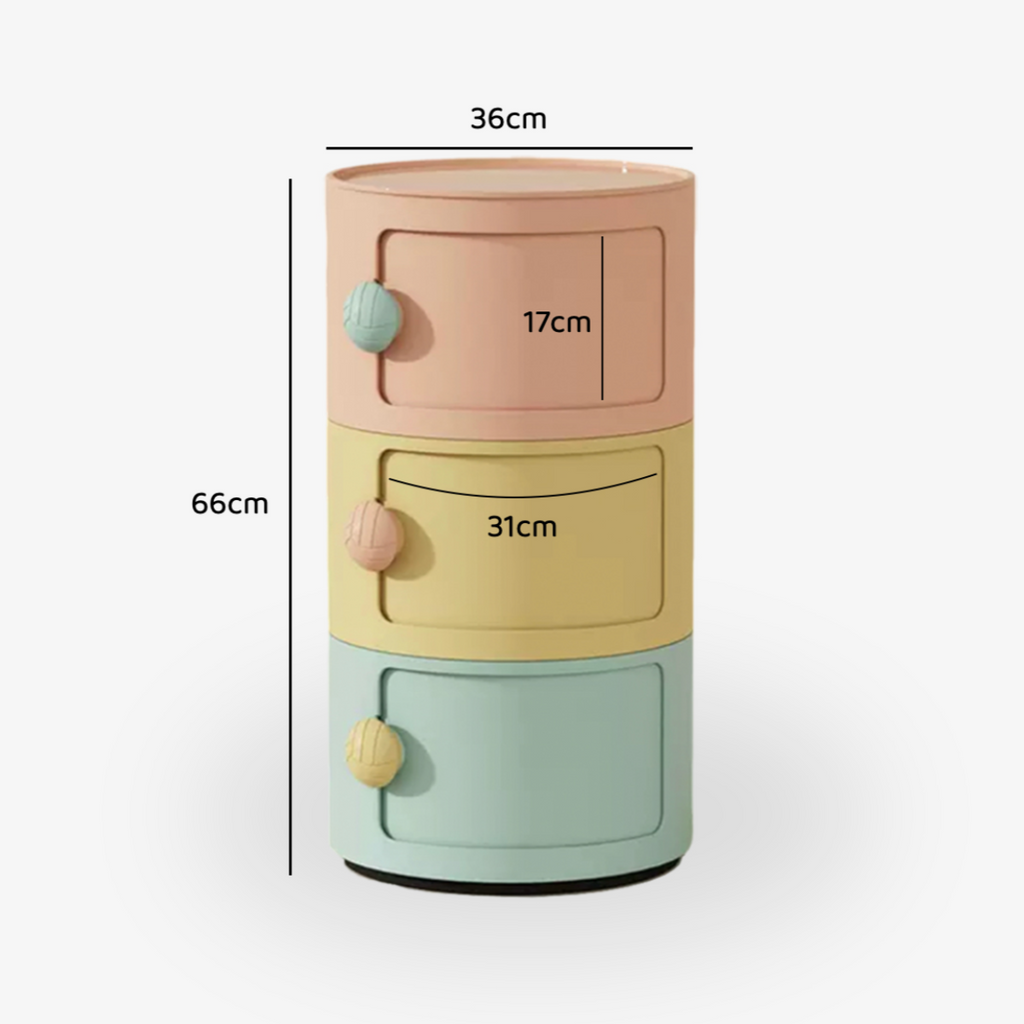 COZONI Kids‘ Round Storage Unit - 3 Tier