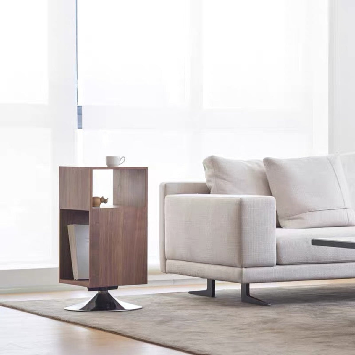 COZONI Elwin Rotating Side Table Swivel Design 360 degrees shelf