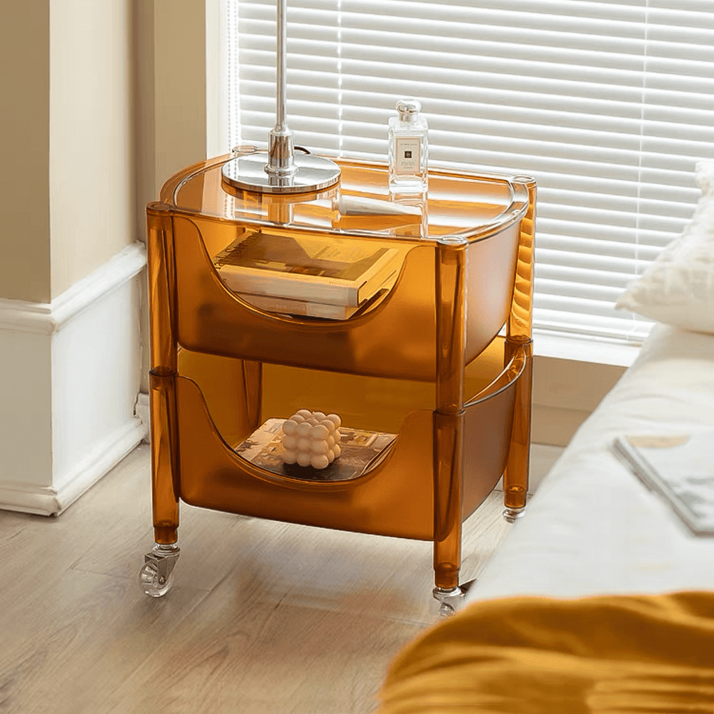 COZONI Stackable 2-Drawer Trolley (Transparent Orange)