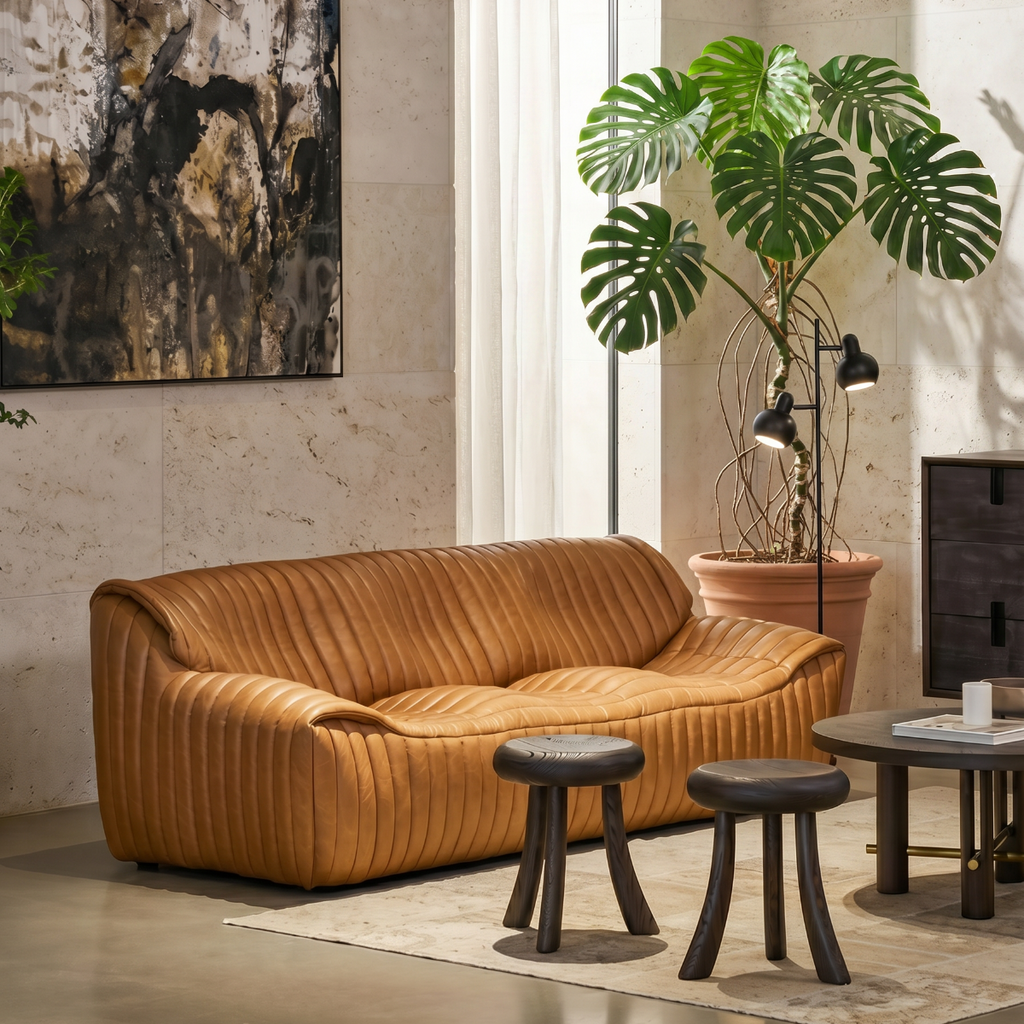COZONI Caspian 3 Seater Leather Sofa