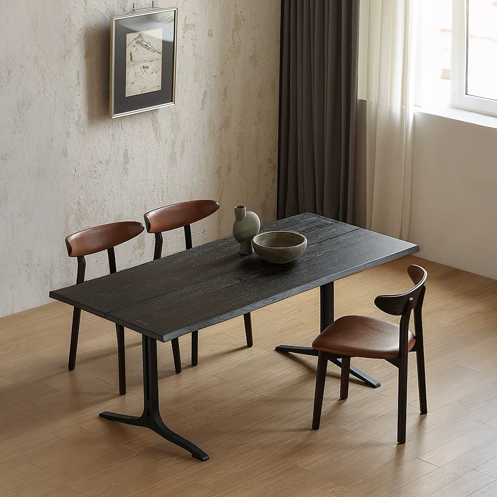 COZONI Esme Live Edge Wishbone Dining Table