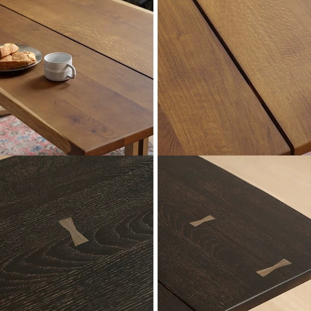 COZONI Esme Live Edge Wishbone Dining Table