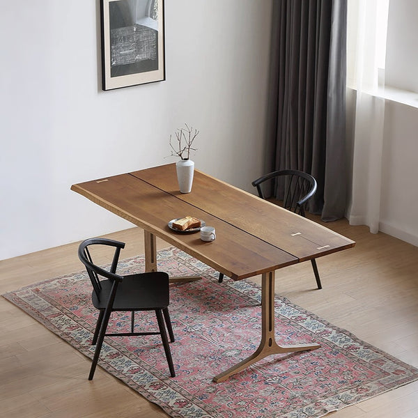 COZONI Esme Live Edge Wishbone Dining Table
