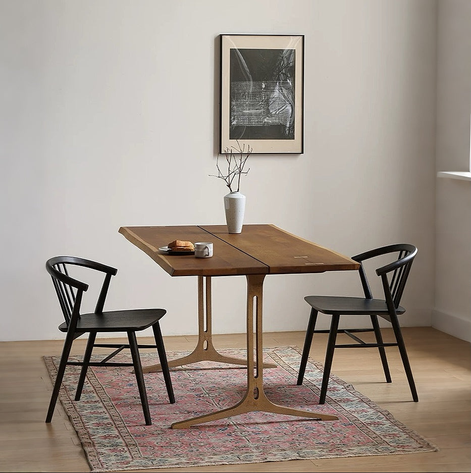 COZONI Esme Live Edge Wishbone Dining Table