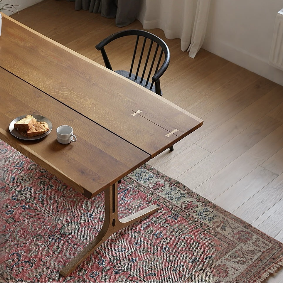 COZONI Esme Live Edge Wishbone Dining Table