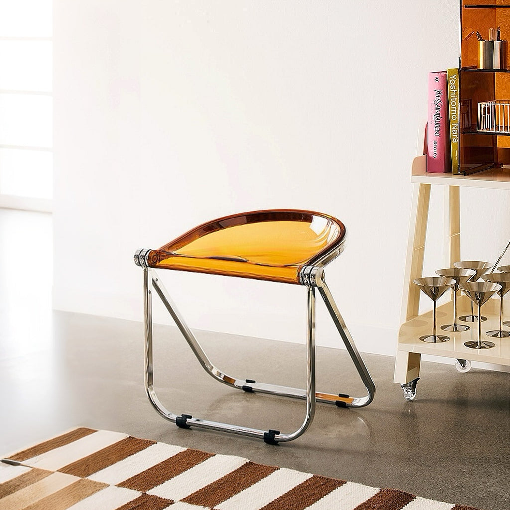Cozoni Folding Stool - Transparent Orange