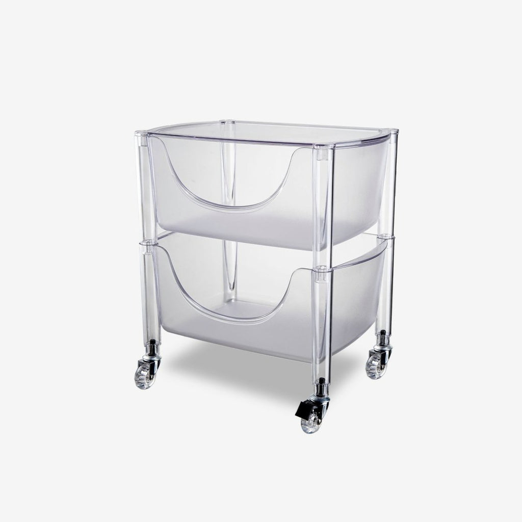 COZONI Stackable 2-Drawer Trolley (Transparent)