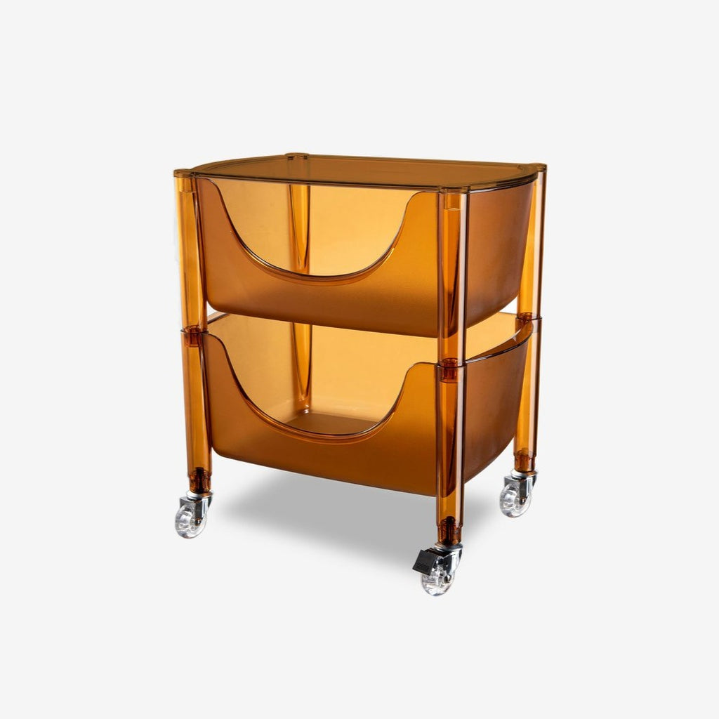 COZONI Stackable 2-Drawer Trolley (Transparent Orange)