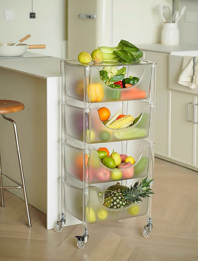 COZONI Stackable 2-Drawer Trolley (Transparent)