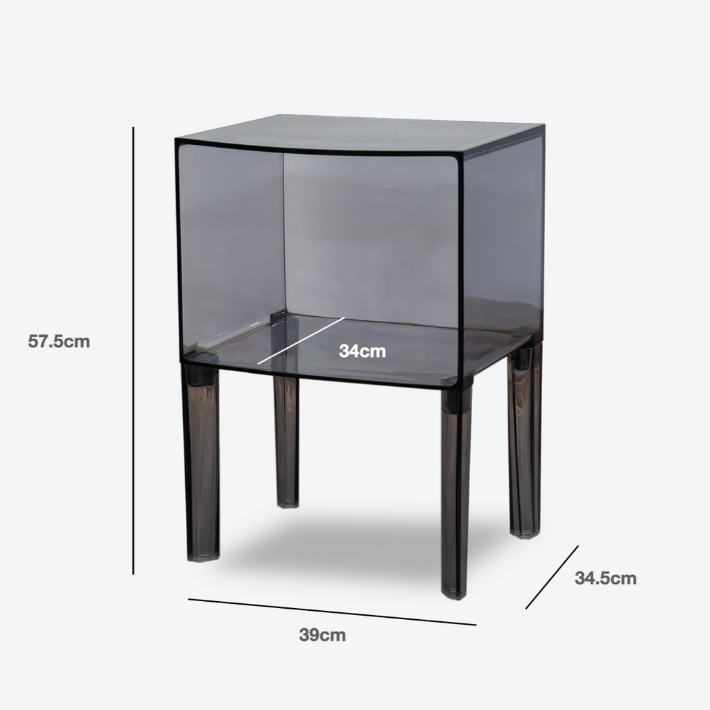 COZONI Cube Side Table (Smoke Grey)